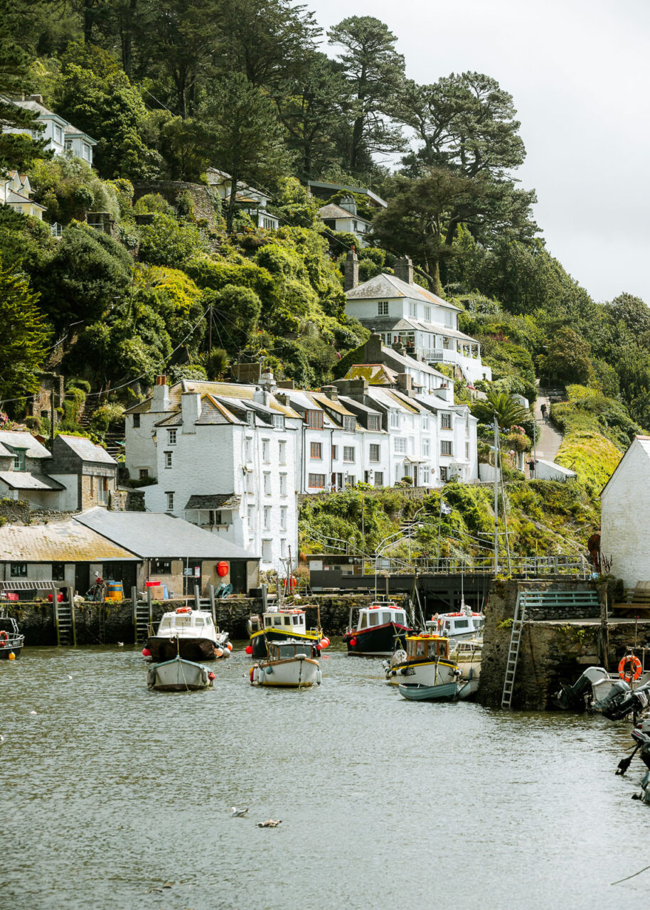 Houses in the cliffs in Polperro, Cornwall