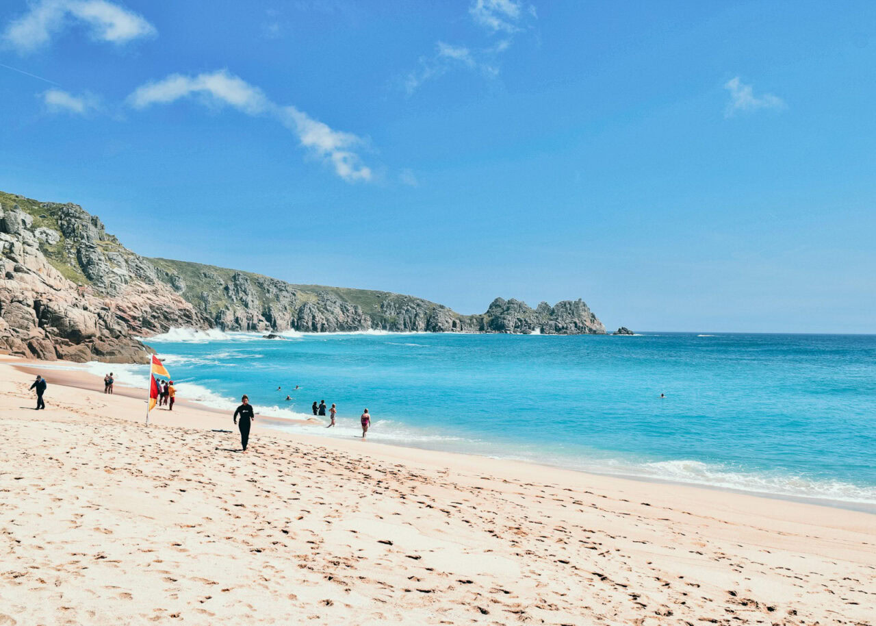 Porthcurno Beach in Cornwall